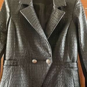 Faux leather jacket with pants